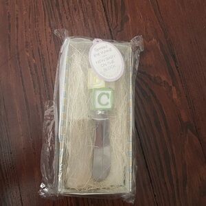 Alphabet Baby Shower Gift Spreader - Green Purple Yellow Silver